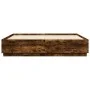 Bed frame with LED lights smoked oak wood 180x200 cm by , Beds and slatted bases - Ref: Foro24-3209594, Price: 179,09 €, Disc...