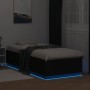 Bettgestell mit LED-Leuchten, schwarzes Holzwerkstoff, 90 x 200 cm von , Betten und Lattenroste - Ref: Foro24-3209633, Preis:...