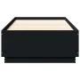 Bed frame with LED lights black engineered wood 90x200 cm by , Beds and slatted bases - Ref: Foro24-3209633, Price: 137,64 €,...