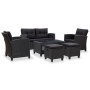 6-piece garden sofa set with black synthetic rattan cushions by vidaXL, Outdoor sofas - Ref: Foro24-46151, Price: 489,55 €, D...