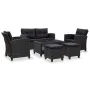 6-piece garden sofa set with black synthetic rattan cushions by vidaXL, Outdoor sofas - Ref: Foro24-46151, Price: 532,41 €, D...