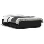 Bed frame with LED lights black engineered wood 140x200cm by , Beds and slatted bases - Ref: Foro24-3209612, Price: 184,23 €,...