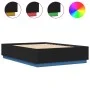 Bettgestell mit LED-Leuchten, schwarzes Holzwerkstoff, 140 x 200 cm von , Betten und Lattenroste - Ref: Foro24-3209612, Preis...