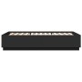 Bed frame with LED lights black engineered wood 140x200cm by , Beds and slatted bases - Ref: Foro24-3209612, Price: 184,23 €,...