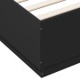 Bed frame with LED lights black engineered wood 140x200cm by , Beds and slatted bases - Ref: Foro24-3209612, Price: 184,23 €,...