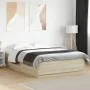 Estructura cama con luces LED madera roble Sonoma 150x200 cm de , Camas y somieres - Ref: Foro24-3209606, Precio: 170,97 €, D...