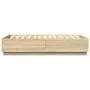 Estructura cama con luces LED madera roble Sonoma 150x200 cm de , Camas y somieres - Ref: Foro24-3209606, Precio: 170,97 €, D...