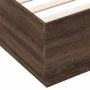 Bed frame with LED lights oak brown wood 150x200 cm by , Beds and slatted bases - Ref: Foro24-3209610, Price: 175,10 €, Disco...