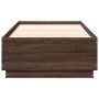 Bed frame with LED lights oak brown wood 100x200 cm by , Beds and slatted bases - Ref: Foro24-3209631, Price: 138,12 €, Disco...