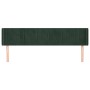 Cabecero de terciopelo verde oscuro 163x16x78/88 cm