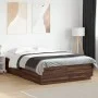 Oak brown engineered wood bed frame 150x200 cm by , Beds and slatted bases - Ref: Foro24-3209701, Price: 154,76 €, Discount: %
