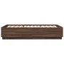Oak brown engineered wood bed frame 150x200 cm by , Beds and slatted bases - Ref: Foro24-3209701, Price: 154,76 €, Discount: %