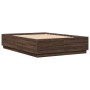 Bettgestell aus eichenbraunem Holzwerkstoff, 150 x 200 cm von , Betten und Lattenroste - Ref: Foro24-3209701, Preis: 161,05 €...
