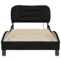Bed frame with LED lights black fabric 90x190 cm by , Beds and slatted bases - Ref: Foro24-3213671, Price: 168,31 €, Discount: %