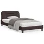 Bed frame with LED lights dark brown fabric 100x200 cm by , Beds and slatted bases - Ref: Foro24-3213686, Price: 146,22 €, Di...