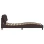 Bed frame with LED lights dark brown fabric 100x200 cm by , Beds and slatted bases - Ref: Foro24-3213686, Price: 146,22 €, Di...