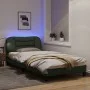 Bed frame with LED lights dark gray fabric 100x200 cm by , Beds and slatted bases - Ref: Foro24-3213684, Price: 152,57 €, Dis...