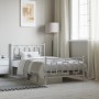 White metal bed frame with headboard and footboard 100x190 cm by , Beds and slatted bases - Ref: Foro24-374302, Price: 87,02 ...