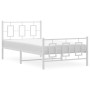 Bettgestell aus weißem Metall mit Kopf- und Fußteil 100x190 cm von , Betten und Lattenroste - Ref: Foro24-374302, Preis: 87,0...