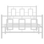 White metal bed frame with headboard and footboard 100x190 cm by , Beds and slatted bases - Ref: Foro24-374302, Price: 87,02 ...