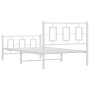 Estructura cama metal cabecero y estribo blanca 100x190 cm de , Camas y somieres - Ref: Foro24-374302, Precio: 86,97 €, Descu...