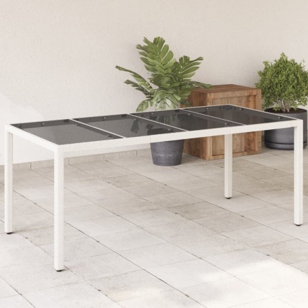 Gartentisch Glasoberfläche weiß PE Rattan 190x90x75cm von , Gartentische - Ref: Foro24-368129, Preis: 156,21 €, Rabatt: %