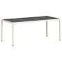 Gartentisch Glasoberfläche weiß PE Rattan 190x90x75cm von , Gartentische - Ref: Foro24-368129, Preis: 156,21 €, Rabatt: %