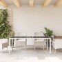 Gartentisch Glasoberfläche weiß PE Rattan 190x90x75cm von , Gartentische - Ref: Foro24-368129, Preis: 156,21 €, Rabatt: %