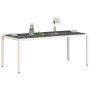 Garden table glass surface white PE rattan 190x90x75cm by , Garden tables - Ref: Foro24-368129, Price: 156,21 €, Discount: %