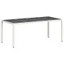Gartentisch Glasoberfläche weiß PE Rattan 190x90x75cm von , Gartentische - Ref: Foro24-368129, Preis: 164,20 €, Rabatt: %