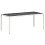 Gartentisch Glasoberfläche weiß PE Rattan 190x90x75cm von , Gartentische - Ref: Foro24-368129, Preis: 156,21 €, Rabatt: %