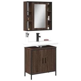 2-teiliges Badezimmermöbel-Set aus eichenbraunem Sperrholz von , Badezimmermöbel - Ref: Foro24-3214724, Preis: 134,72 €, Raba...