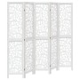 Biombo separador de 5 paneles madera maciza Paulownia blanco de , Divisores de ambientes - Ref: Foro24-358742, Precio: 161,93...