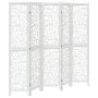 Biombo separador de 5 paneles madera maciza Paulownia blanco de , Divisores de ambientes - Ref: Foro24-358742, Precio: 140,02...