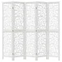 Biombo separador de 5 paneles madera maciza Paulownia blanco de , Divisores de ambientes - Ref: Foro24-358742, Precio: 140,02...