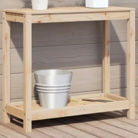 Pflanztisch mit Ablage aus massivem Kiefernholz 82,5x35x75 cm von , Topfständer - Ref: Foro24-832387, Preis: 65,76 €, Rabatt: %