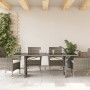Gartentisch Glasoberfläche PE Rattan grau 190x80x74 cm von , Gartentische - Ref: Foro24-365306, Preis: 189,00 €, Rabatt: %