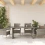 Mesa de jardín superficie de vidrio ratán PE gris 190x80x74 cm de , Mesas de jardín - Ref: Foro24-365306, Precio: 185,71 €, D...