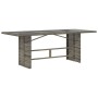 Gartentisch Glasoberfläche PE Rattan grau 190x80x74 cm von , Gartentische - Ref: Foro24-365306, Preis: 189,00 €, Rabatt: %