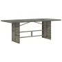 Mesa de jardín superficie de vidrio ratán PE gris 190x80x74 cm de , Mesas de jardín - Ref: Foro24-365306, Precio: 185,71 €, D...