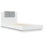 White engineered wood bed frame with headboard 90x200 cm by , Beds and slatted bases - Ref: Foro24-3209940, Price: 148,65 €, ...