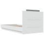 White engineered wood bed frame with headboard 90x200 cm by , Beds and slatted bases - Ref: Foro24-3209940, Price: 150,38 €, ...
