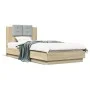 Bett aus Sonoma-Eichenholzwerkstoff mit Kopfteil 90 x 200 cm von , Betten und Lattenroste - Ref: Foro24-3209942, Preis: 144,8...