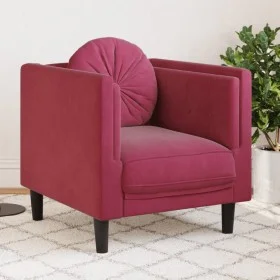 Armchair with red velvet cushion by , Sofas - Ref: Foro24-372626, Price: 154,09 €, Discount: %