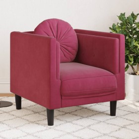 Sessel mit rotem Samtkissen von , Sofas - Ref: Foro24-372626, Preis: 156,42 €, Rabatt: %