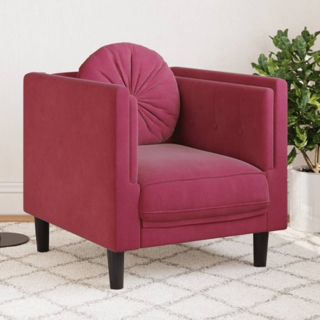 Armchair with red velvet cushion by , Sofas - Ref: Foro24-372626, Price: 156,42 €, Discount: %