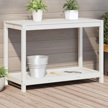 Planting table with white pine wood shelf 108x50x75 cm by , Pot stands - Ref: Foro24-832403, Price: 110,42 €, Discount: %
