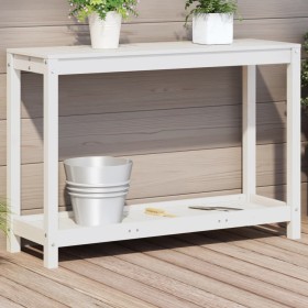 Pflanztisch mit Ablage aus weißem Kiefernholz, 108 x 35 x 75 cm von , Topfständer - Ref: Foro24-832393, Preis: 92,57 €, Rabat...