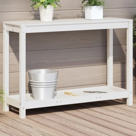 Planting table with white pine wood shelf 108x35x75 cm by , Pot stands - Ref: Foro24-832393, Price: 88,50 €, Discount: %