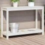 Pflanztisch mit Ablage aus weißem Kiefernholz, 108 x 35 x 75 cm von , Topfständer - Ref: Foro24-832393, Preis: 88,43 €, Rabat...